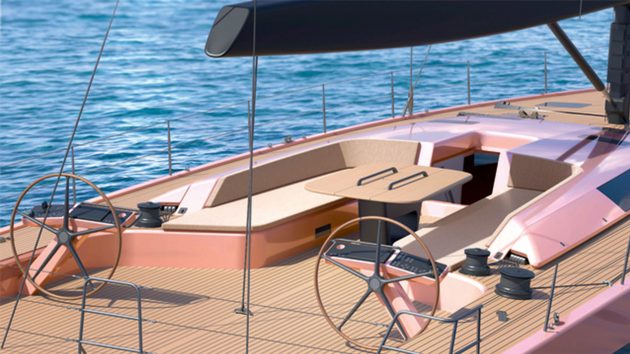 The rose accents hug the seating area. There are two rose wheels either side.