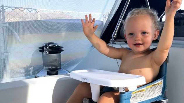 securable seats are invaluable when sailing with young children