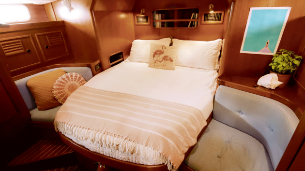 Generous aft cabin makes the Contest 46 very comfortable for living aboard