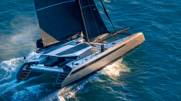 A big catamaran cruising